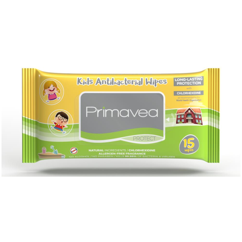 Primavea Natural Kids Antibacterial Pocket Wipes 15s