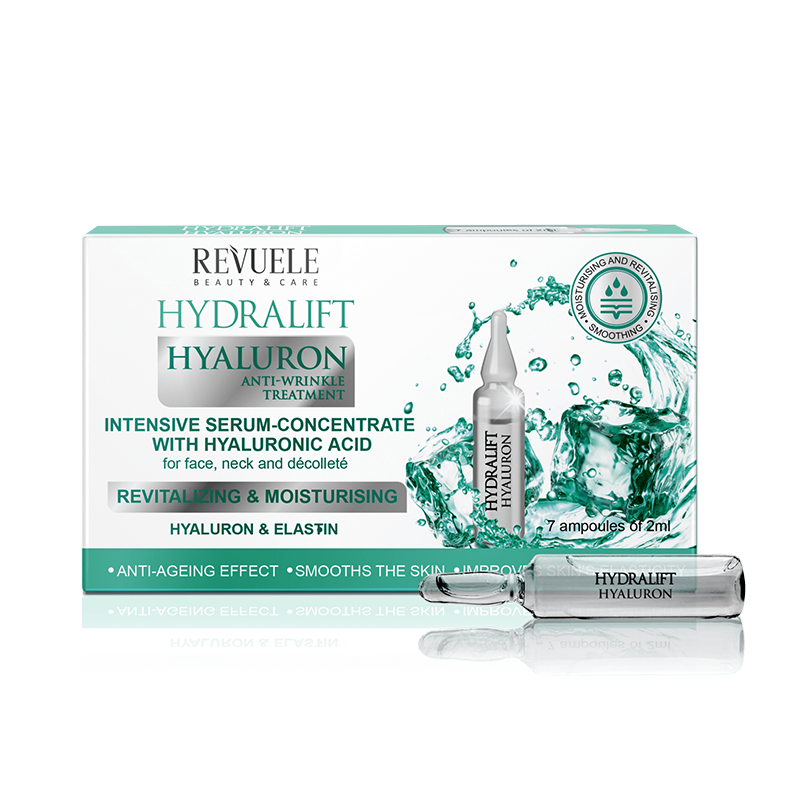 REVUELE Ampoules Hydralift Hyaluron Intensive serum-concentrate WITH HYALURONIC ACID for face, neck and décolleté