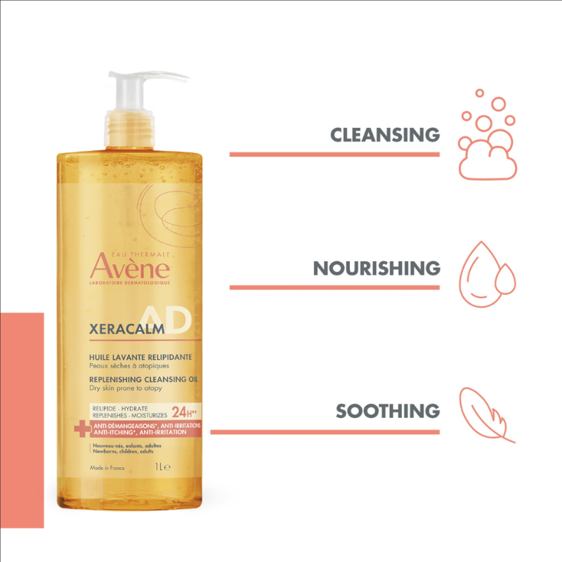 Avene Xeracalm AD Lipid-Replenishing Cleansing Oil for dry skin 1L