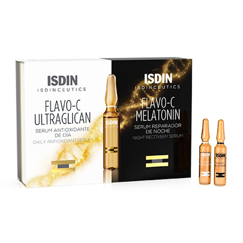 ISDINCEUTICS DAY & NIGHT: FLAVO-C MELATONIN & ULTRAGLICAN 10 UNITES +10 UNITES