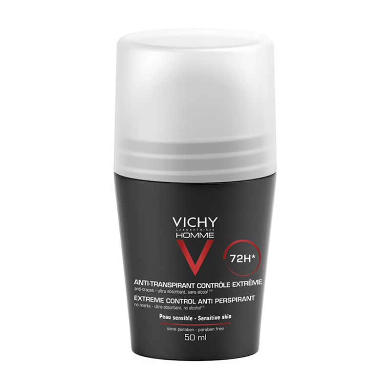 Vichy Homme Deodorant 72Hr Extreme Control Anti-Perspirant Roll-On