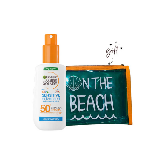 Garnier - Ambre Solaire Kids Sensitive Advanced Ceramide Protect SPF50+ Spray and a free pouch