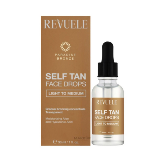 REVUELE SELF TAN FACE DROPS LIGHT TO MED