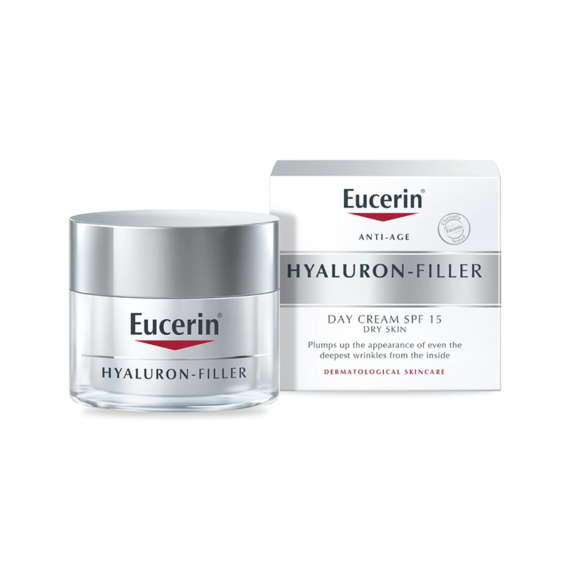 Hyaluron-Filler Day Cream for Dry Skin, SPF 15 and UVA Protection, Anti-Wrinkle