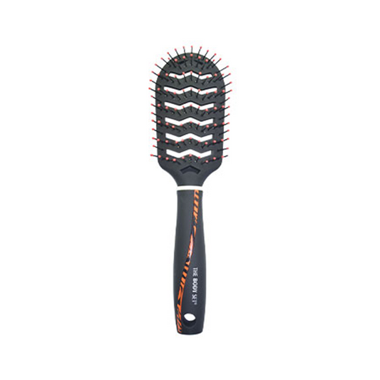 HAIR BRUSH WITH RUBBER COATING