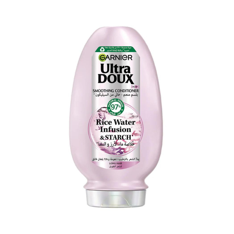 Garnier Ultra Doux Rice Water Infusion & Starch Conditioner, for Long Hair, Smooth and Shine