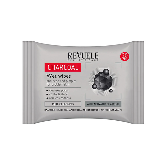 Wet wipes Charcoal anti-acne and pimples for problem skin  -  per pack