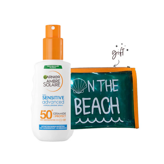 Garnier - Ambre Solaire Sensitive Advanced Ceramide Protect SPF50+ Spray and a free pouch