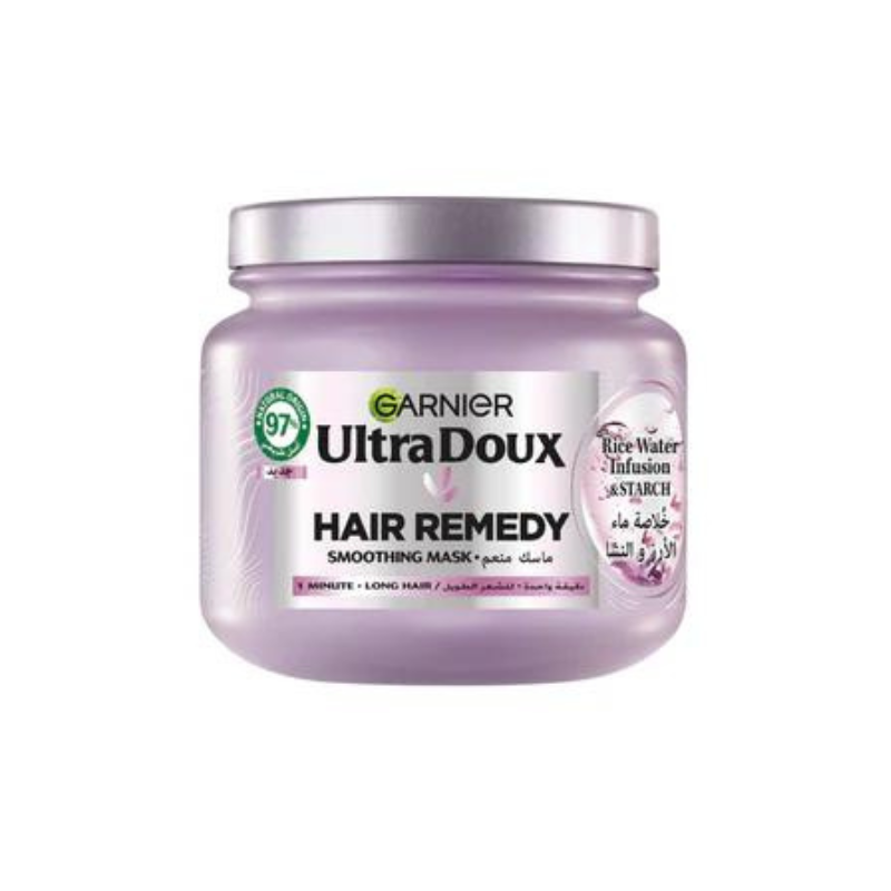 Garnier Ultra Doux Rice Water Infusion & Starch Hair Remedy Mask, Smooth And Shine