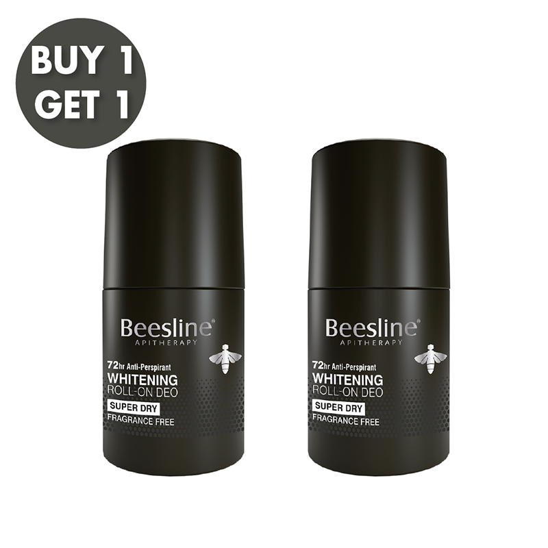 Buy 1 Get 1 Free: Beesline Whitening Roll-On Deo Super Dry, Silver Power - Fragrance Free