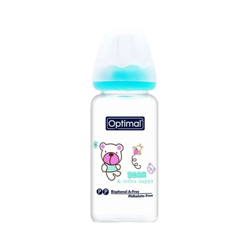 GLASS FEEDING BOTTLE 160ML COLORED