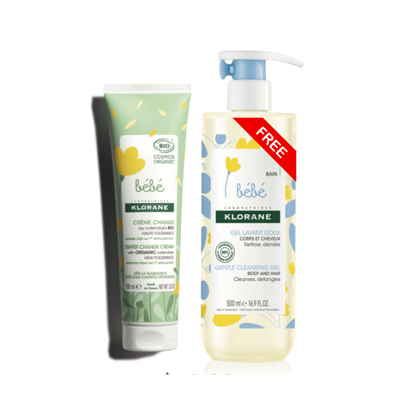 Buy Klorane Baby Certified Organic Change Cream and get a free 500ml Gentle Foaming gel