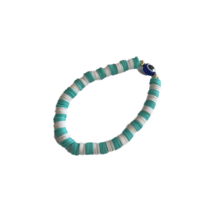 Cyan & White Bracelet