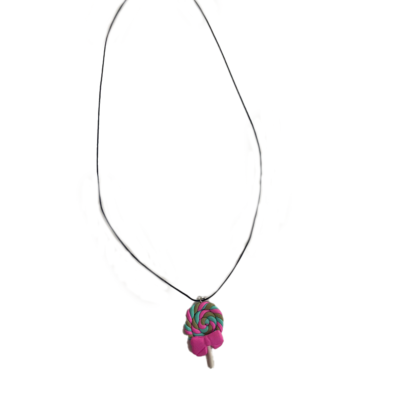 Lollipop Necklace (Brown & Pink)