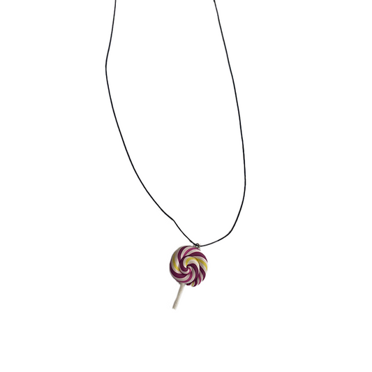 Lollipop Necklace (Purple & Yellow)