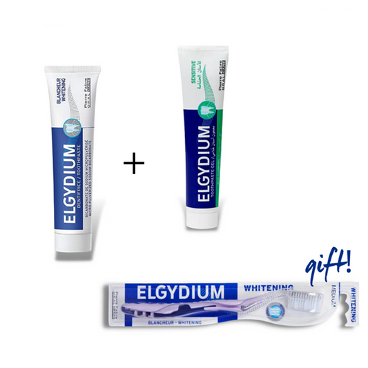 SENSITIVE TOOTHPASTE + WHITENING TOOTHPASTE + (FREE) TOOTHBRUSH