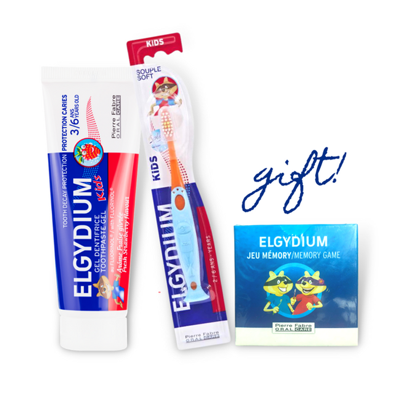 KIDS FRESH STRAWBERRY TOOTHPASTE + KIDS TOOTHBRUSH (2-6 YEARS) + (FREE) MEMORY GAME