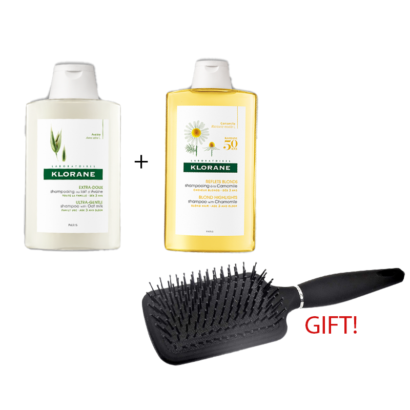 LAIT D'AVOINE SHAMPOO + CAMOMILLE SHAMPOO + (FREE) HAIR BRUSH