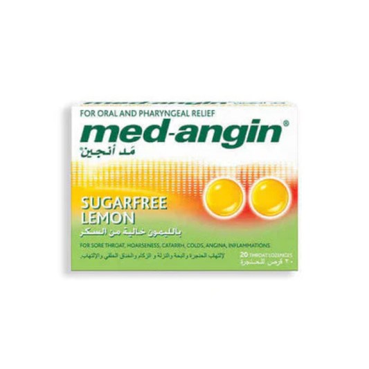 Med-Angin Lemon Sugar Free 20 Lozenges