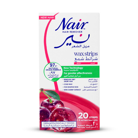 NAIR BODY WAX STRIPS CHERRY 20S