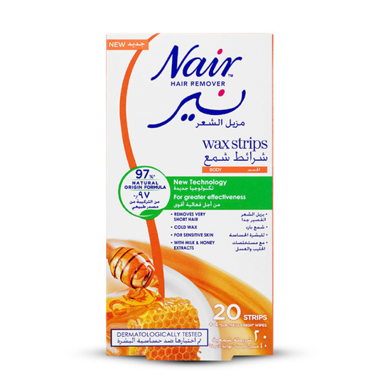 NAIR BODY WAX STRIPS MILK & HONEY 20S