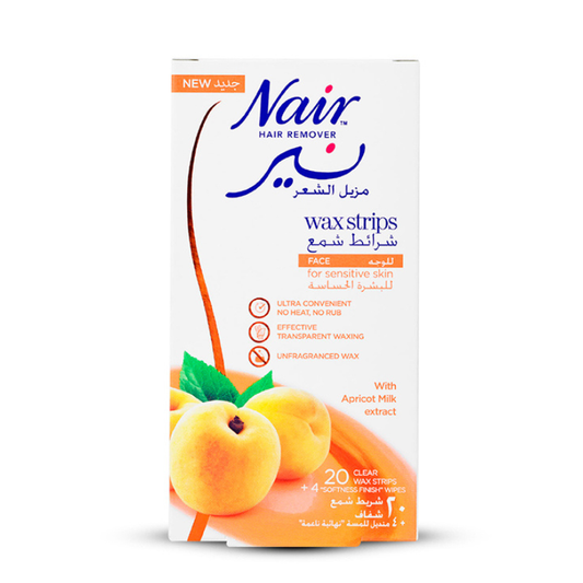 NAIR FACE WAX STRIPS ABRICOT 20S