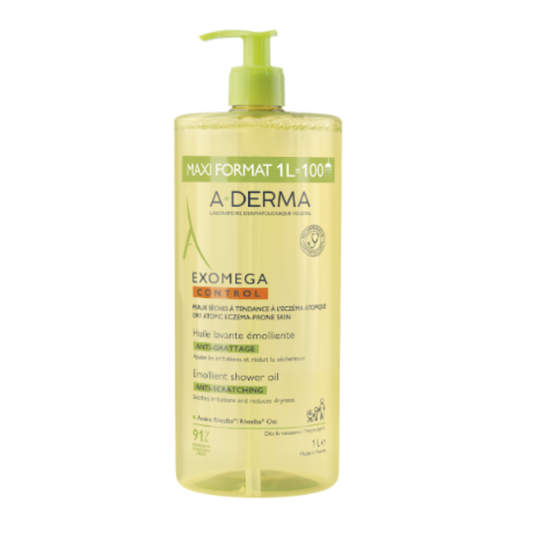 A-Derma Exomega Control Emollient anti-scratch soothing & cleansing oil for eczema-prone skin 1L