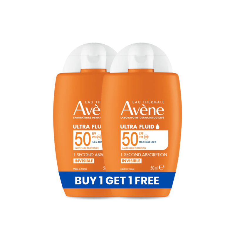 Buy 1 Get 1 Avene Ultra Fluid Invisible SPF50+ Sunscreen 50ml