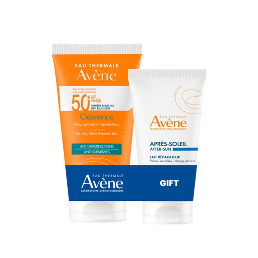 Buy 1 Avene Cleanance Sunscreen SPF 50+ Get 1 Avene After Sun Repair Lotion travel size 50ml