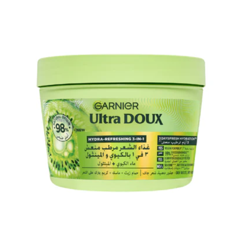 Garnier Ultra Doux Hair Food Kiwi Hydrating Hair Mask for Oily Roots & Dry Hair 390ml