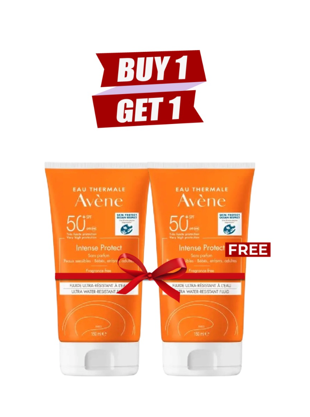 Buy 1 get 1 Avene Intense Protect SPF50+ sans parfum for sensitive skin