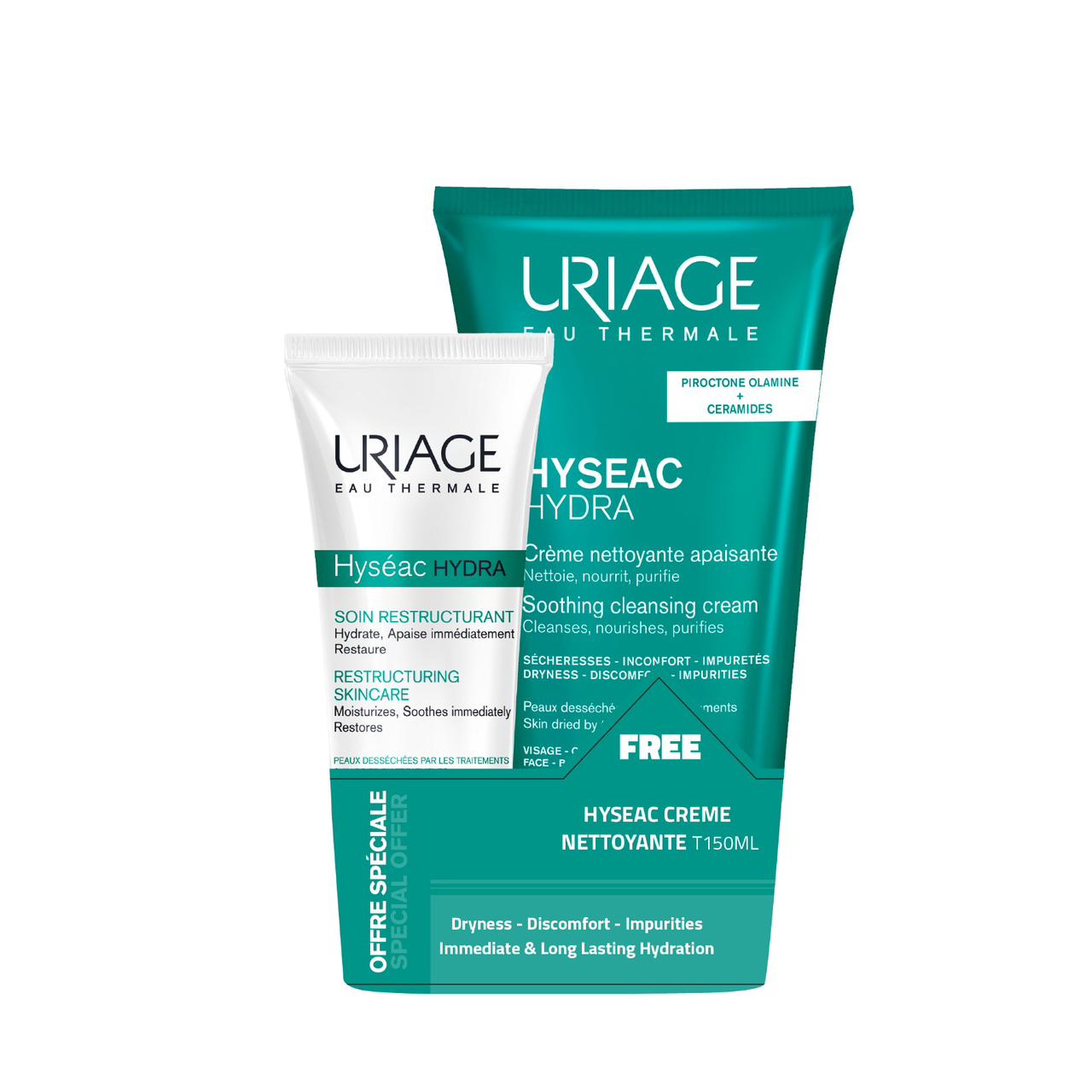 Buy 1 Uriage Hyseac Hydra Restructuring Skincare get 1 Uriage Hyseac Hydra Soothing cleansing cream