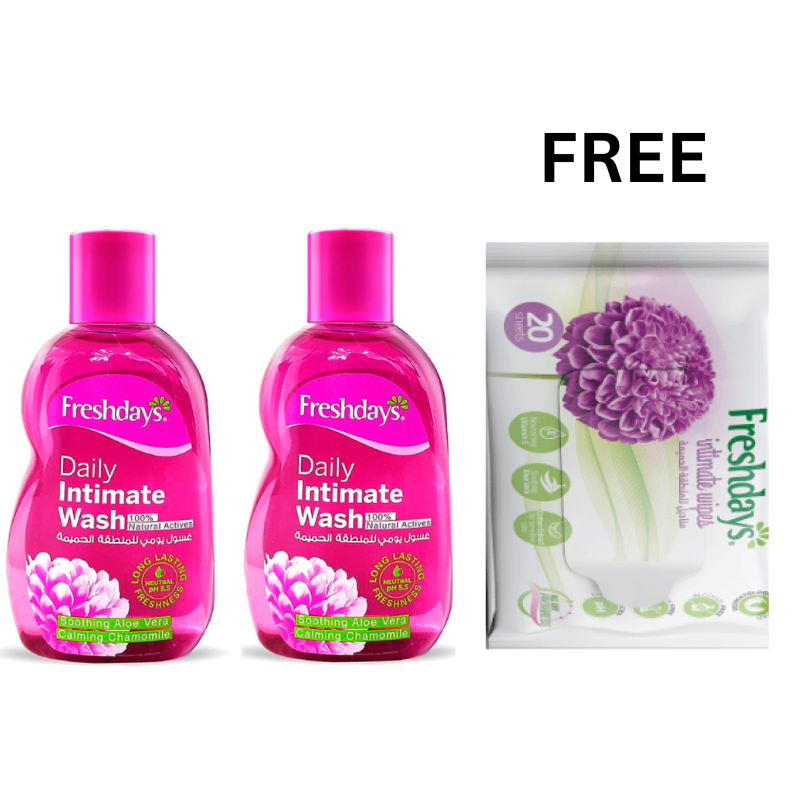 Buy 2 Daily Intimate Wash get 1 free intimate wipes