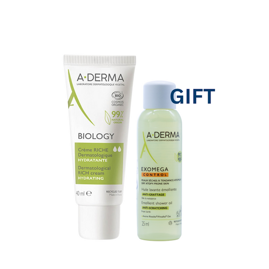 AD BIOLOGY CREME RICHE DERMATOLOGIQUE 40 ML + FREE AD EXOMEGA HUILE NETTOYANTE VISAGE ET CORPS 25ML