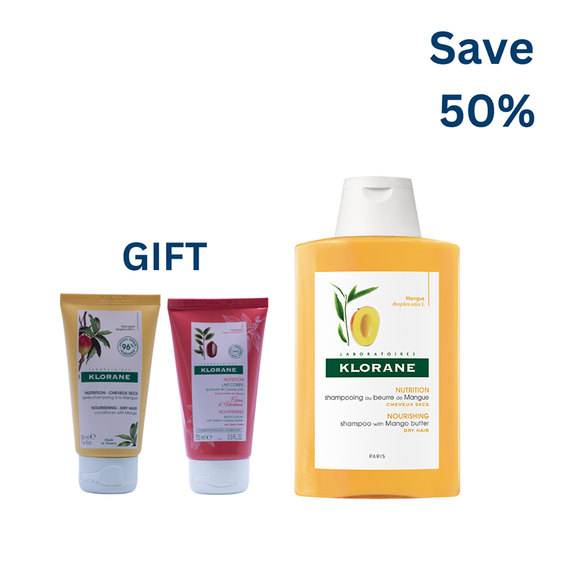 MANGO BUTTER SHAMPOO 200ML+ FREE LAIT HIBSCUS 75ML + FREE MANGO CONDITIONER 50ML