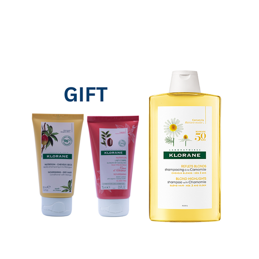 SHP CAMOMILLE 400ml+ FREE LAIT HIBSCUS 75ML + FREE MANGO CONDITIONER 50ML