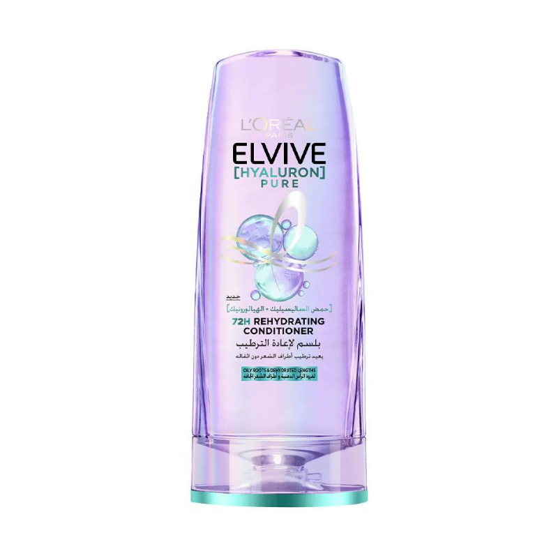 L’Oreal Paris Elvive Hyaluron Pure 72h Rehydrating Conditioner for Oily Scalp & Dehydrated Lengths