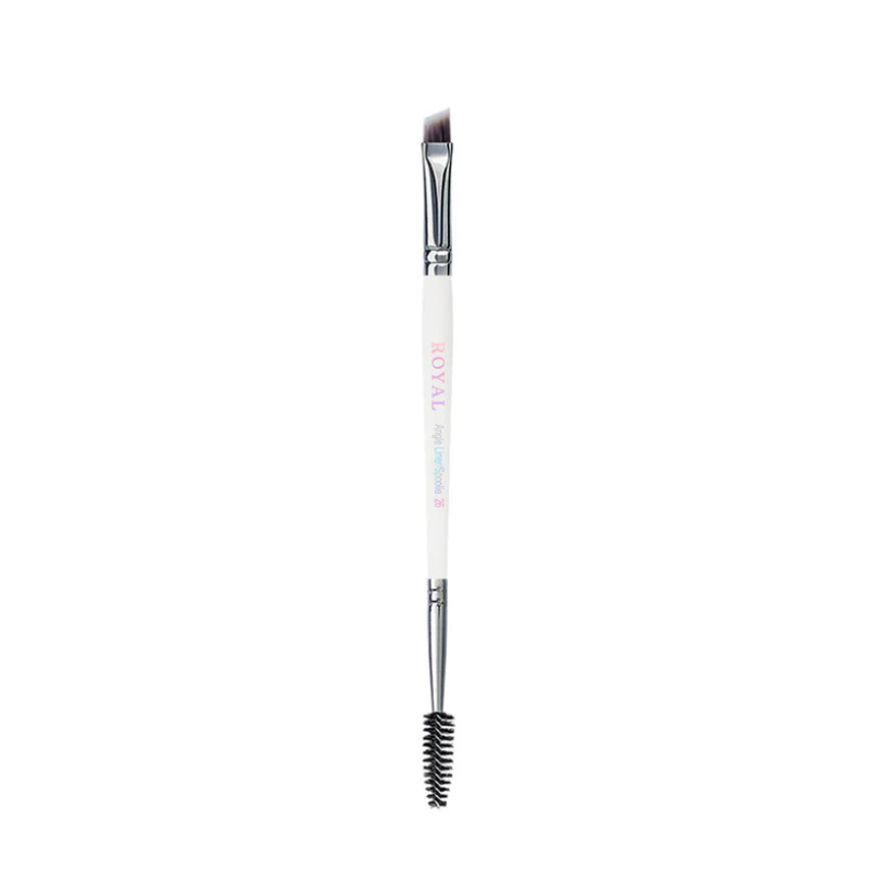 Double ended angled eyebrow and eyelash brush 26