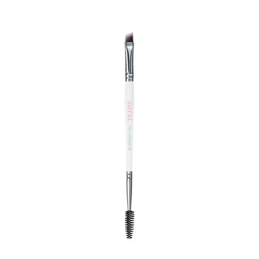 Double ended angled eyebrow and eyelash brush 26