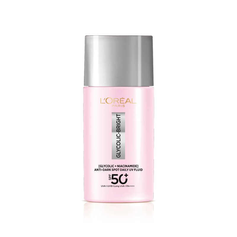 L’Oréal Paris Glycolic Bright Anti-Dark Spot Daily UV Fluid SPF 50+ with [Glycolic Acid + Niacinamide]