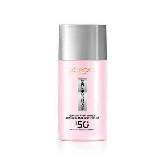 L’Oréal Paris Glycolic Bright Anti-Dark Spot Daily UV Fluid SPF 50+ with [Glycolic Acid + Niacinamide]