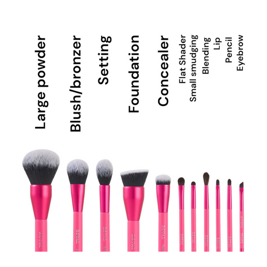 Hot Pink RENEWED-11 piece brush set