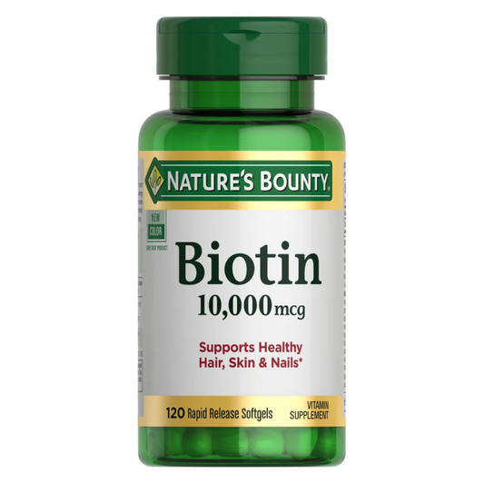 Nature's  Bounty Biotin Hair Skin and Nails Vitamins 10,000 mcg