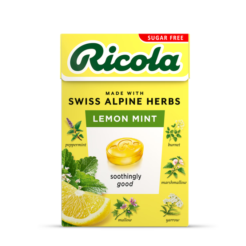 Ricola Lemon Mint Herbal Sweets Box 45g