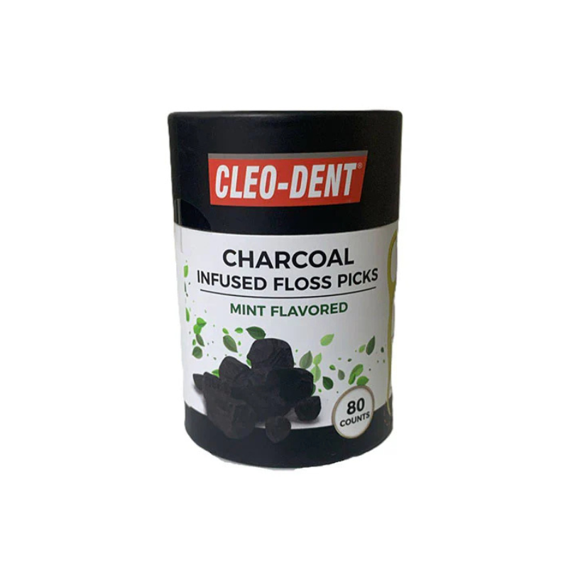 Cleo Dent Eco Friendly Charcoal Mint Floss Picks
